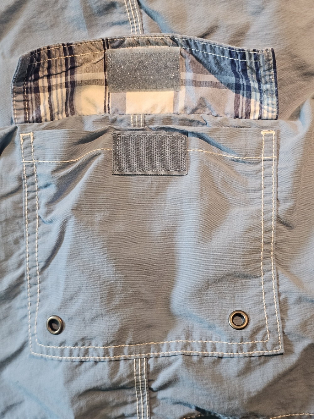 Vintage 90s Polo Ralph Lauren Cargo Lined Board Shorts Swim Trunks Light Blue L - Picture 4 of 16